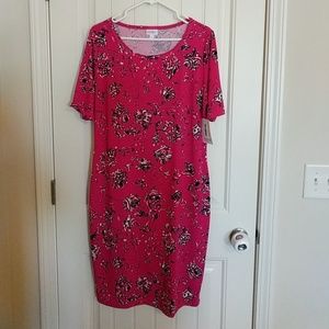 LuLaRoe Julia XL Pink Navy New with Tags